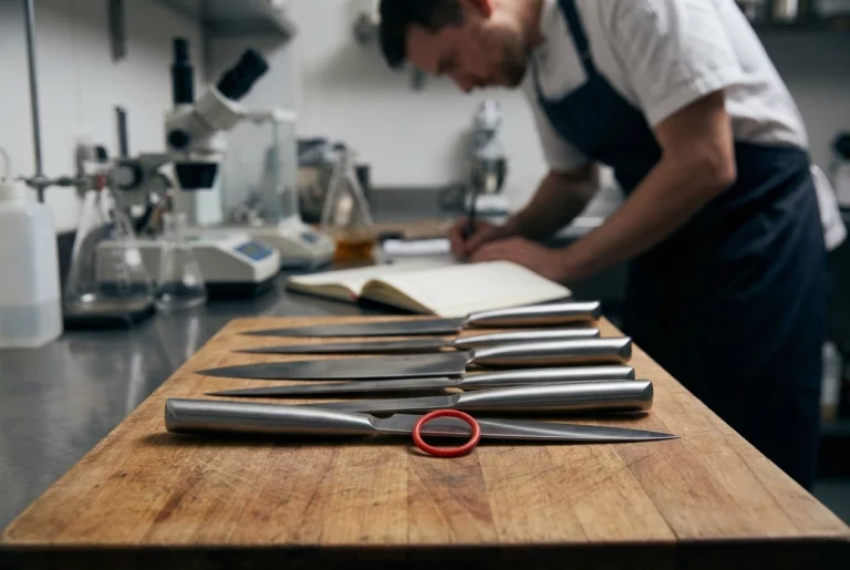 Professional header image for industry analysis: High carbon stainless steel knives: what the label actual...