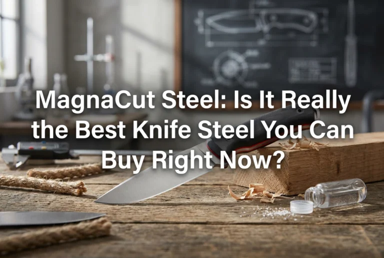 Professional header image for industry analysis: MagnaCut Steel: Is It Really the Best Knife Steel You Can...